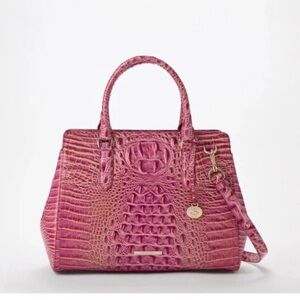 Brahmin • Pink • Alligator Embossed • Small • Finley • Carryall • Satchel • EUC